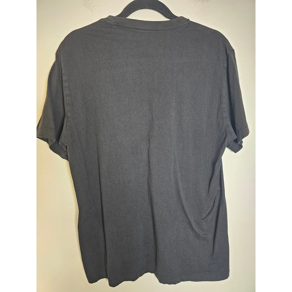 Streetwear True Religion Column Foil Tee Mens Large Black Silver Graphic T-Shirt